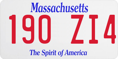 MA license plate 190ZI4