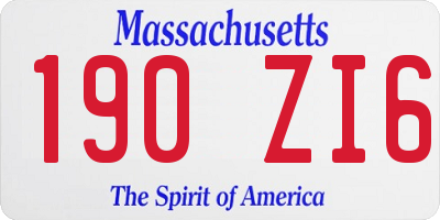 MA license plate 190ZI6