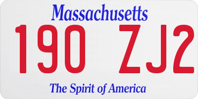 MA license plate 190ZJ2