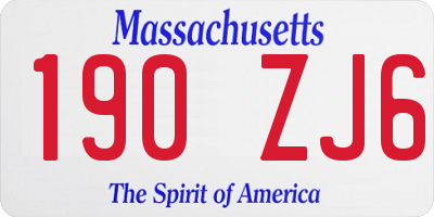 MA license plate 190ZJ6