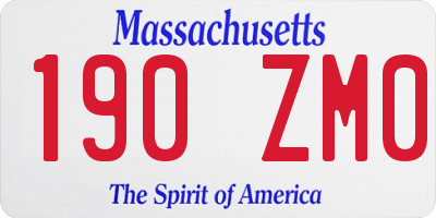 MA license plate 190ZM0