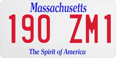 MA license plate 190ZM1