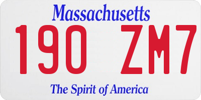 MA license plate 190ZM7