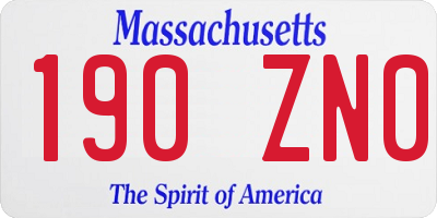 MA license plate 190ZN0