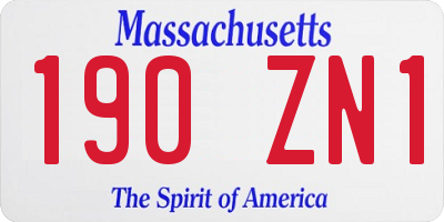 MA license plate 190ZN1
