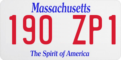 MA license plate 190ZP1