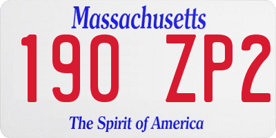 MA license plate 190ZP2