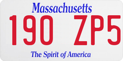 MA license plate 190ZP5