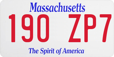 MA license plate 190ZP7