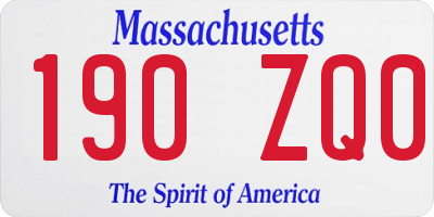 MA license plate 190ZQ0