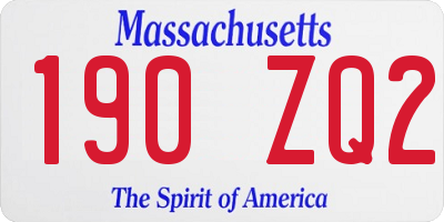 MA license plate 190ZQ2