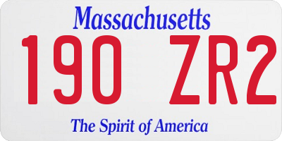 MA license plate 190ZR2