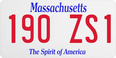 MA license plate 190ZS1