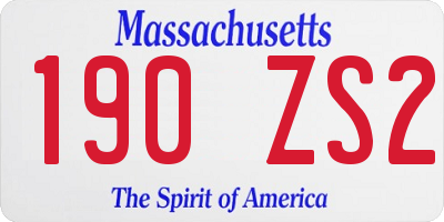 MA license plate 190ZS2