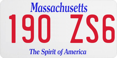 MA license plate 190ZS6