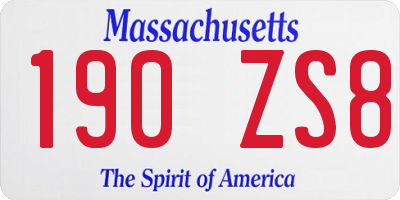 MA license plate 190ZS8