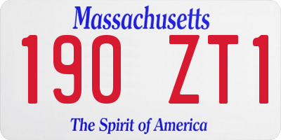 MA license plate 190ZT1