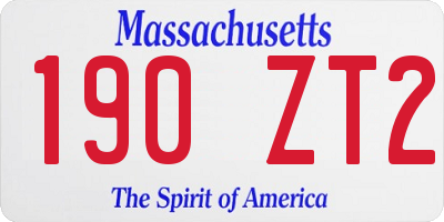 MA license plate 190ZT2