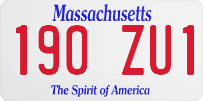 MA license plate 190ZU1