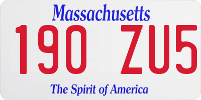 MA license plate 190ZU5