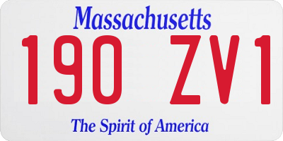 MA license plate 190ZV1