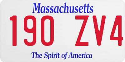 MA license plate 190ZV4