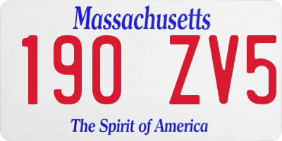 MA license plate 190ZV5