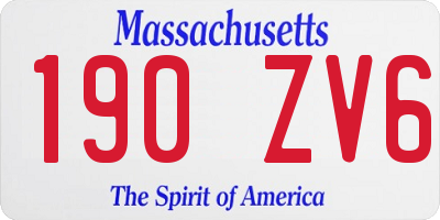 MA license plate 190ZV6