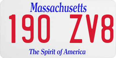 MA license plate 190ZV8