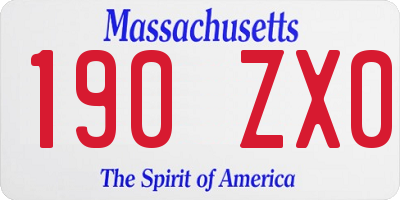 MA license plate 190ZX0