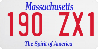 MA license plate 190ZX1