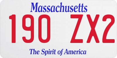 MA license plate 190ZX2