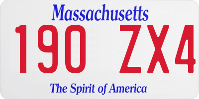 MA license plate 190ZX4