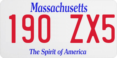 MA license plate 190ZX5