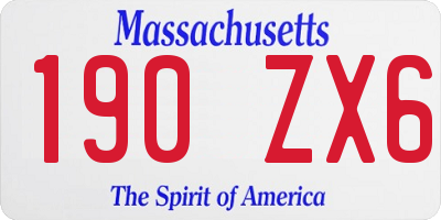 MA license plate 190ZX6