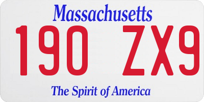 MA license plate 190ZX9