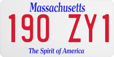 MA license plate 190ZY1