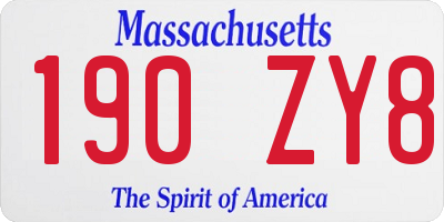 MA license plate 190ZY8