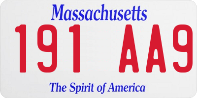 MA license plate 191AA9