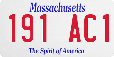 MA license plate 191AC1