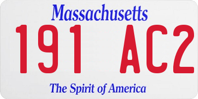 MA license plate 191AC2