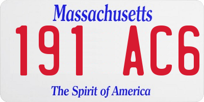 MA license plate 191AC6