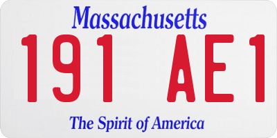 MA license plate 191AE1