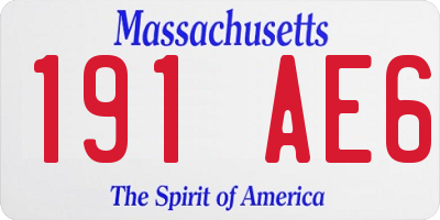 MA license plate 191AE6