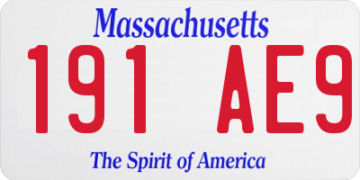 MA license plate 191AE9