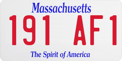 MA license plate 191AF1
