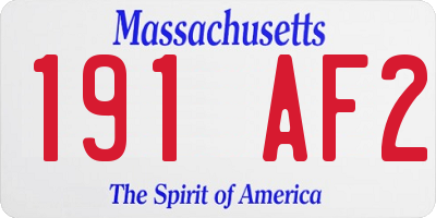 MA license plate 191AF2