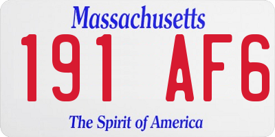 MA license plate 191AF6