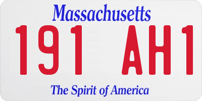 MA license plate 191AH1