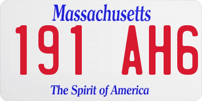 MA license plate 191AH6